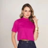 Boutique Dona Ana - Cropped feminino Gola Alta em algodão Menegotti