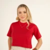 Boutique Dona Ana - Cropped feminino Tradicional Vermelho River Rouge