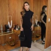 Boutique Dona Ana - Vestido Midi Muscle Preto em Algodão