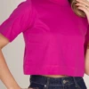 Boutique Dona Ana - Cropped feminino Gola Alta em algodão Menegotti