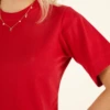 Boutique Dona Ana - Cropped feminino Tradicional Vermelho River Rouge