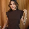 Boutique Dona Ana - Vestido Midi Muscle Marrom Cardamom Dark em Algodão