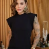 Boutique Dona Ana - Vestido Midi Muscle Preto em Algodão