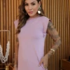 Boutique Dona Ana - Vestido Midi Muscle Diamond Rosé em Algodão