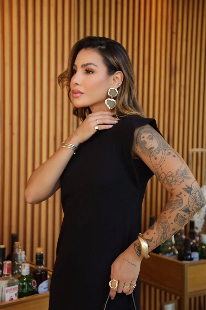 Boutique Dona Ana - Vestido Midi Muscle Preto em Algodão