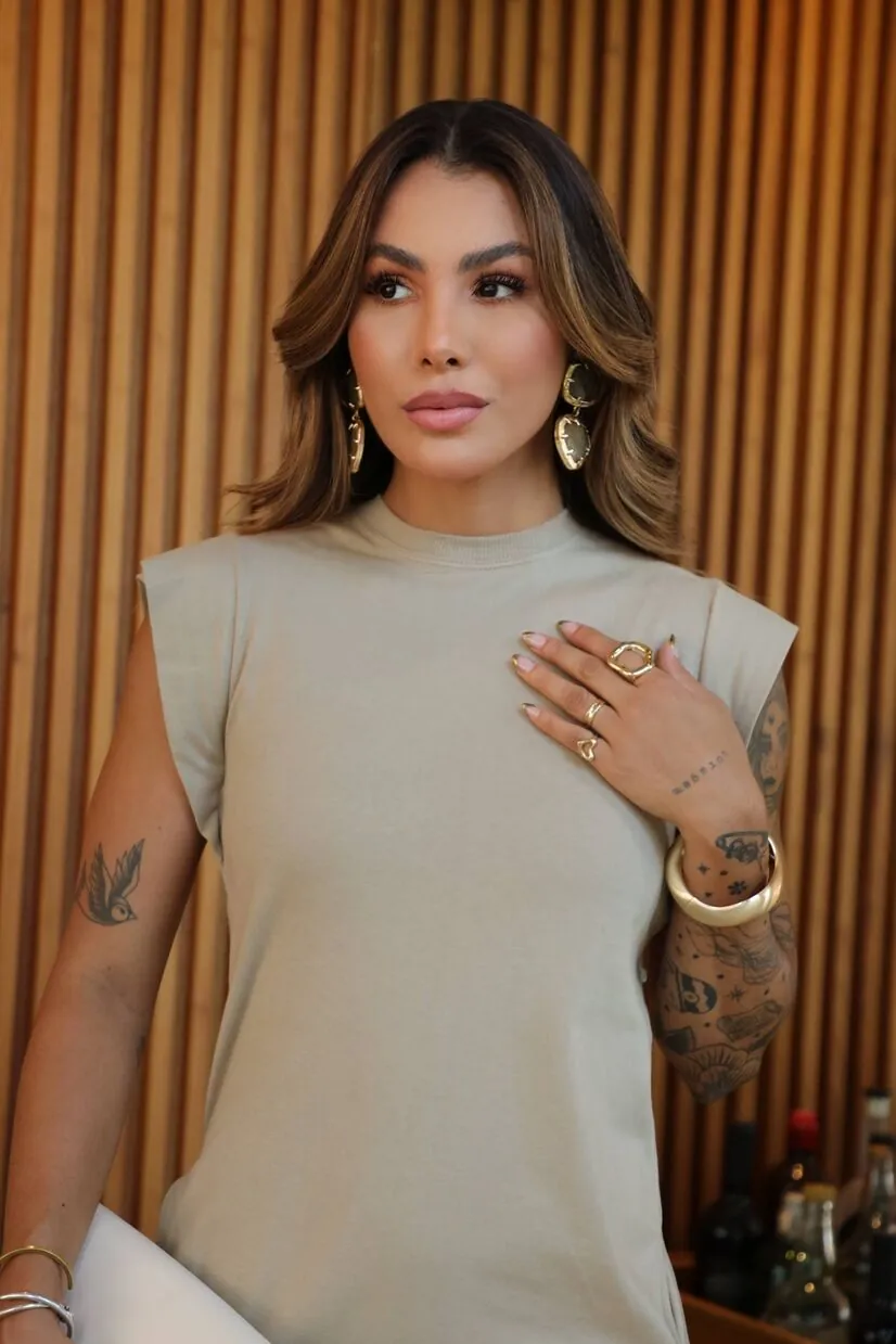 Boutique Dona Ana - Vestido Midi Muscle Bege Naturally