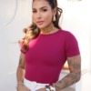 Boutique Dona Ana - Body feminino Bella em Suplex Santa Constancia Rosa Intensity