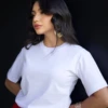 Boutique Dona Ana - T-Shirt Lisa Branca Feminina em Algodão Premium – Básica, Atemporal e Confortável