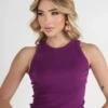 Boutique Dona Ana - Regata Ribana Canelada Roxo Purple Violet – Ajuste Perfeito e Conforto Premium