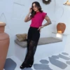 Boutique Dona Ana - T-Shirt Muscle Rosa Elegance Feminina em Algodão Premium – Estilo Moderno e Conforto