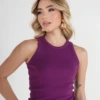 Boutique Dona Ana - Regata Ribana Canelada Roxo Purple Violet – Ajuste Perfeito e Conforto Premium