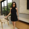 Boutique Dona Ana - Regata Ribana Cor Preta Canelada Nadador Feminina em Algodão Premium
