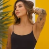 Boutique Dona Ana - Regata Manu Preta Feminina em Suplex Santa Constância – Básica Elegante, Confortável e Atemporal