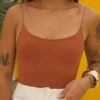 Boutique Dona Ana - Regata Manu Terracota Boheme Feminina em Suplex Santa Constância – Elegante, Moderna e Atemporal