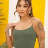 Boutique Dona Ana - Regata Manu Verde Pantano em Suplex Santa Constância – Moderna, Natural e Sofisticada