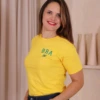 Boutique Dona Ana - T-Shirt Estampada Brasil Azul Royal Feminina em Algodão – Sofisticação e Identidade Nacional