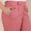 Boutique Dona Ana - Calça Pantalona Alfaiataria Linho Dusty Rose Feminina com Forro – Elegante, Fluida e Sofisticada