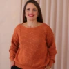 Boutique Dona Ana - Blusa Aurora Ferrugem em Tricô com Fio Tecnológico – Moderna, Sofisticada e Confortável