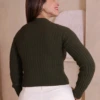 Boutique Dona Ana - Blusa Feminina Fátima Verde Escuro em Modal Cashmere – Sofisticada, Moderna e Elegante