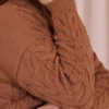 Boutique Dona Ana - Blusa Modal Alba Cappuccino em Tricô com Trama Trançada – Sofisticada, Aconchegante e Atemporal