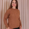 Boutique Dona Ana - Blusa Modal Alba Cappuccino em Tricô com Trama Trançada – Sofisticada, Aconchegante e Atemporal