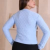 Boutique Dona Ana - Blusa Modal Prado Azul em Tricô – Moderna, Elegante e Confortável com Toque Premium
