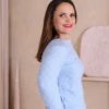 Boutique Dona Ana - Blusa Modal Prado Azul em Tricô – Moderna, Elegante e Confortável com Toque Premium