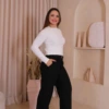 Boutique Dona Ana - Blusa Modal Prado Branca em Tricot – Elegante, Leve e Atemporal com Toque Premium