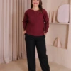 Boutique Dona Ana - Blusa Valencia Marsala em Tricot com Fio Tecnológico – Elegante, Moderna e Atemporal