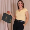Boutique Dona Ana - Calça Social Alfaiataria Pantalona Preta Feminina em Tecido Marrant – Elegância Atemporal e Caimento Sofisticado