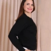 Boutique Dona Ana - Casaquinho de Tricô Madelaine Preto Feminino com Botões – Elegante, Clássico e Sofisticado