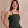 Boutique Dona Ana - Vestido Midi Íris Verde Militar com Bojo e Lastex – Moderno, Elegante e Versátil