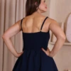 Boutique Dona Ana - Vestido Midi Lírio Azul Petróleo em Camadas com Lastex – Elegante, Fluido e Sofisticado
