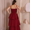 Boutique Dona Ana - Vestido Midi Lírio Rosa Deep Pink em Camadas com Lastex – Feminino, Moderno e Elegante