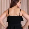 Boutique Dona Ana - Vestido Midi Lótus Preto com Babado, Faixa Removível e Bolsos – Clássico, Elegante e Sofisticado