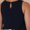 Boutique Dona Ana - Regata Social Feminina Azul Petróleo em Algodão com Elastano – Elegante, Confortável e Sofisticada