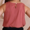 Boutique Dona Ana - Regata Social Feminina Rosa Queimado com Pregas no Decote – Delicada, Elegante e Sofisticada